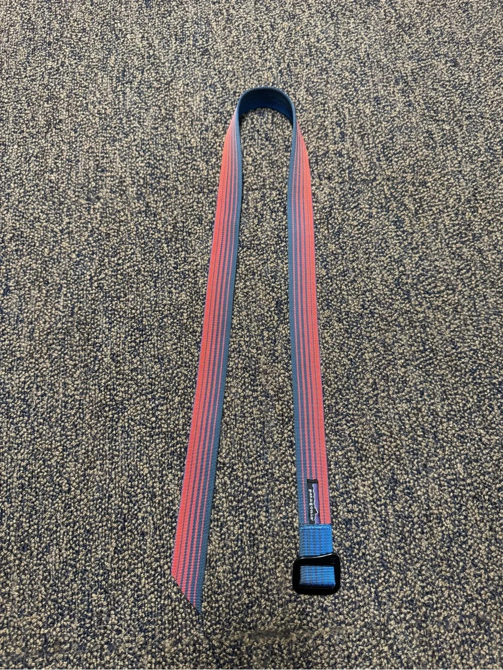 Patagonia Blue, grey, Striped Webbing Belt
